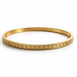 Elegant Gold Floral Bangle